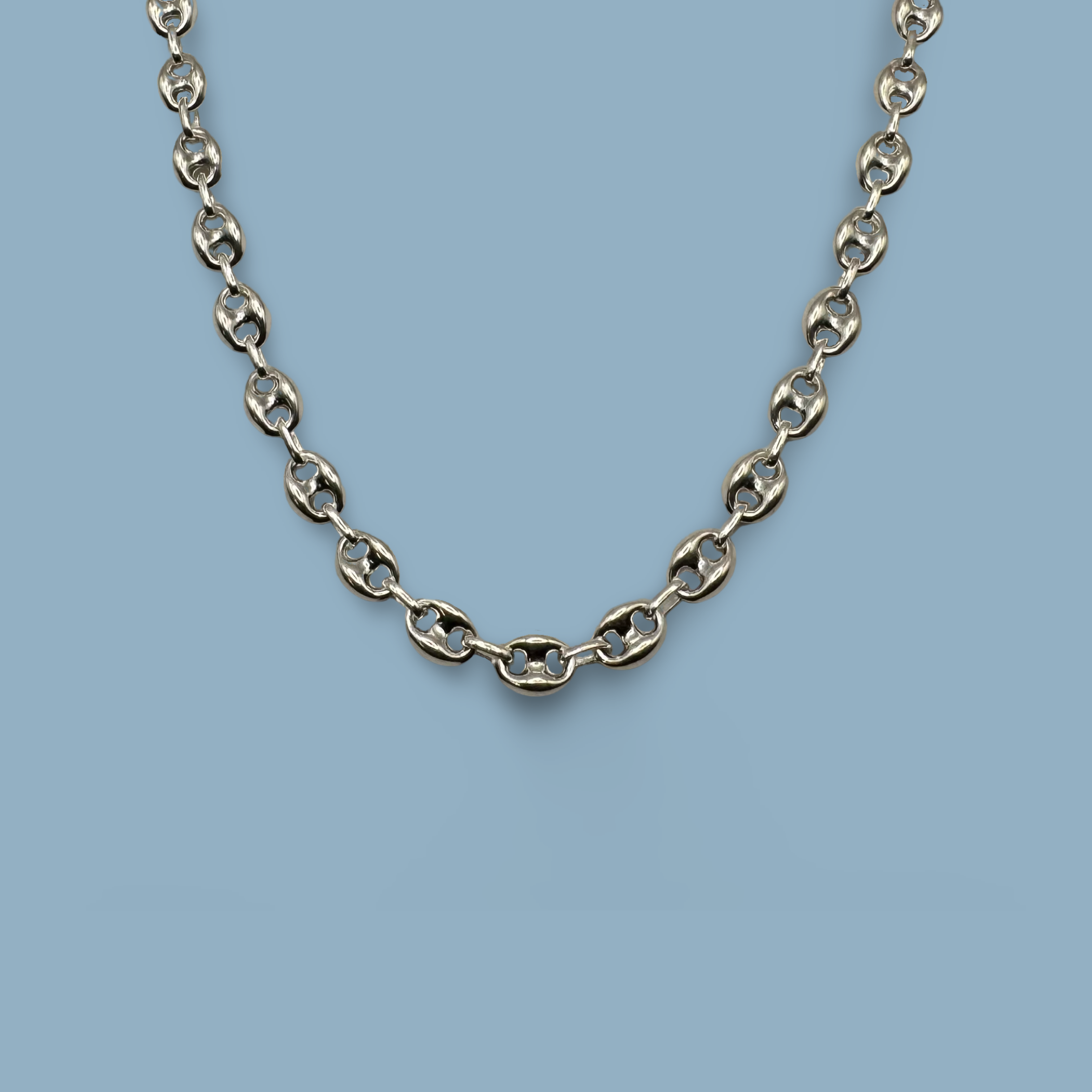 Marine / Coffee Bean Necklace 925 Sterling Silver