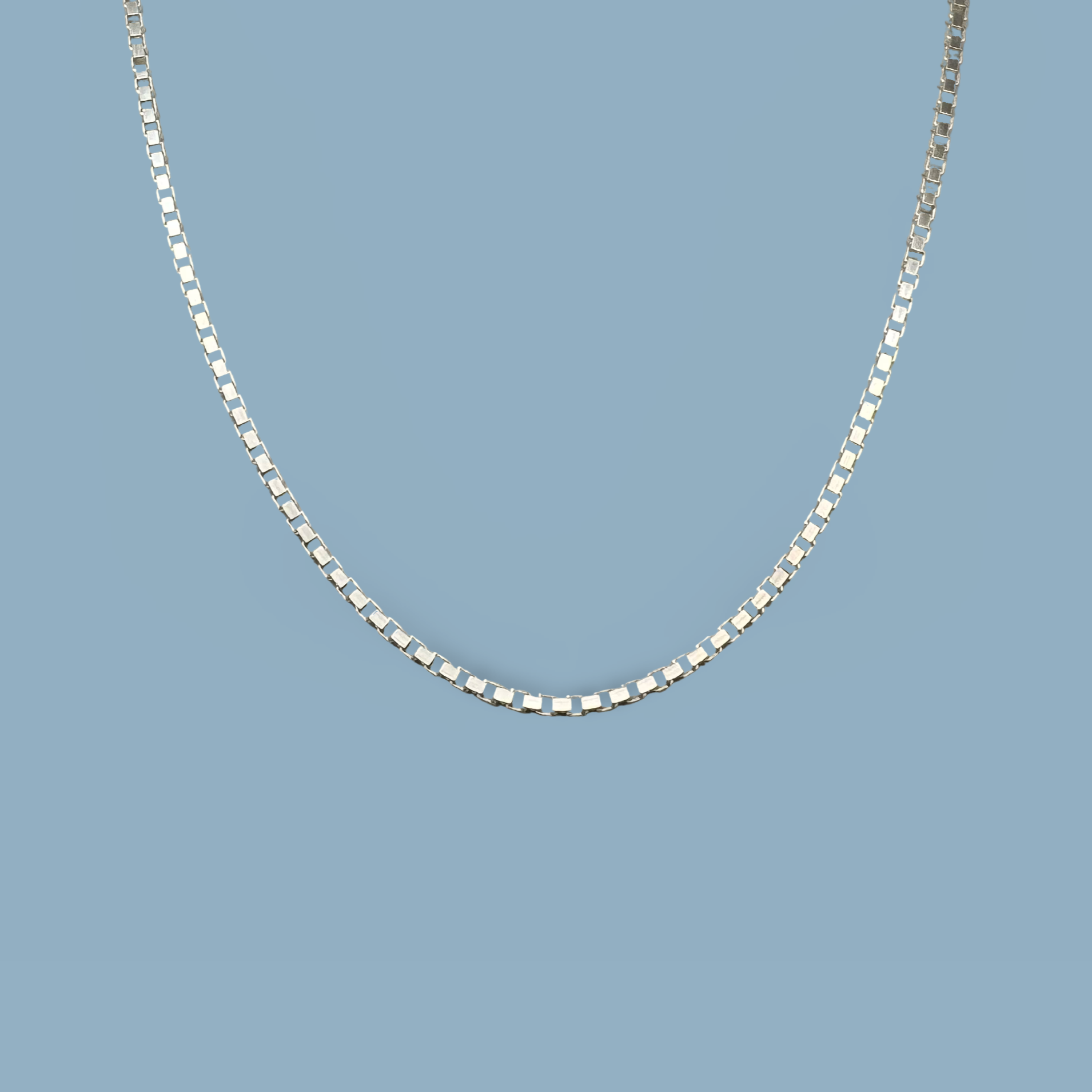 Box Necklace 925 Sterling Silver