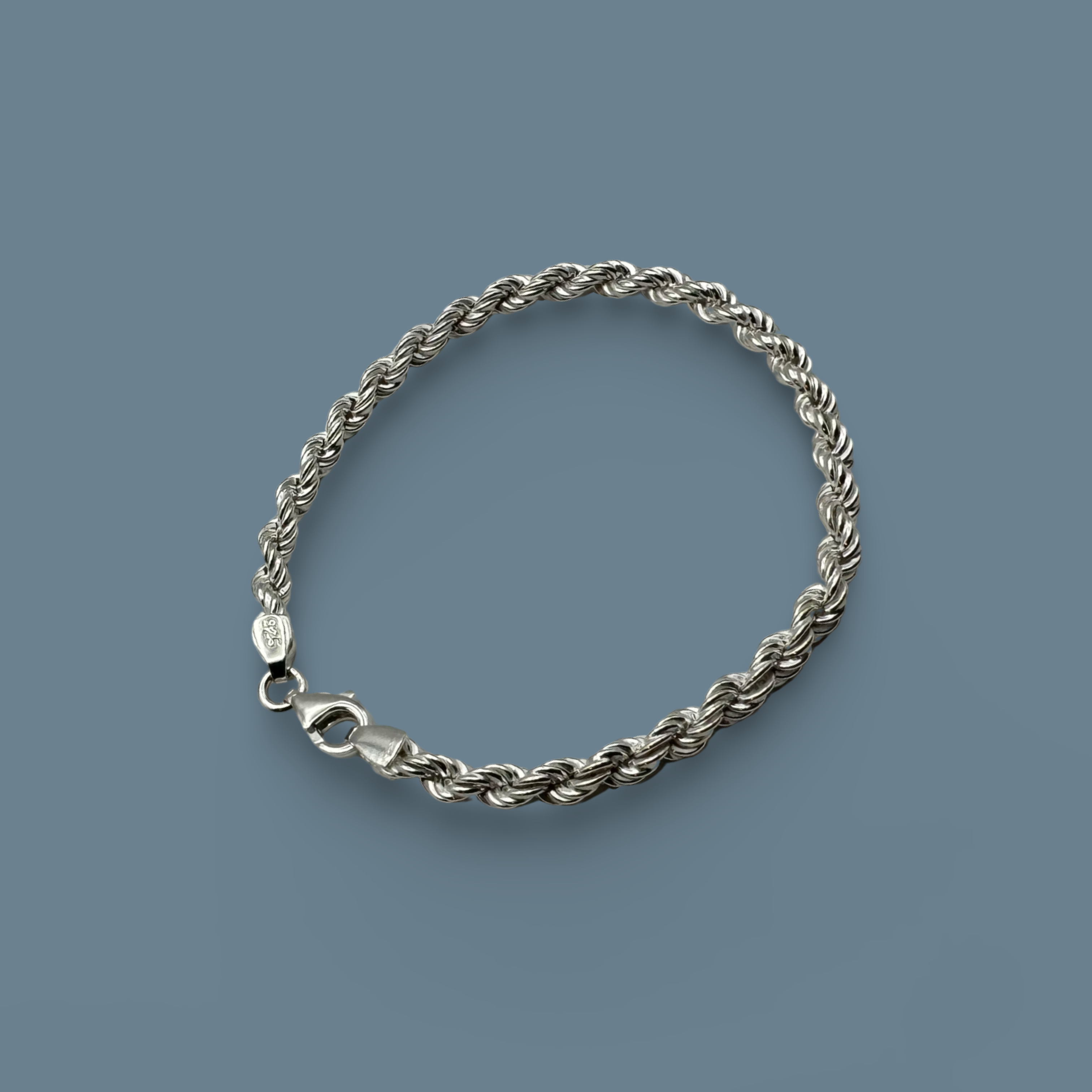 Rope Chain Bracelet 925 Sterling Silver