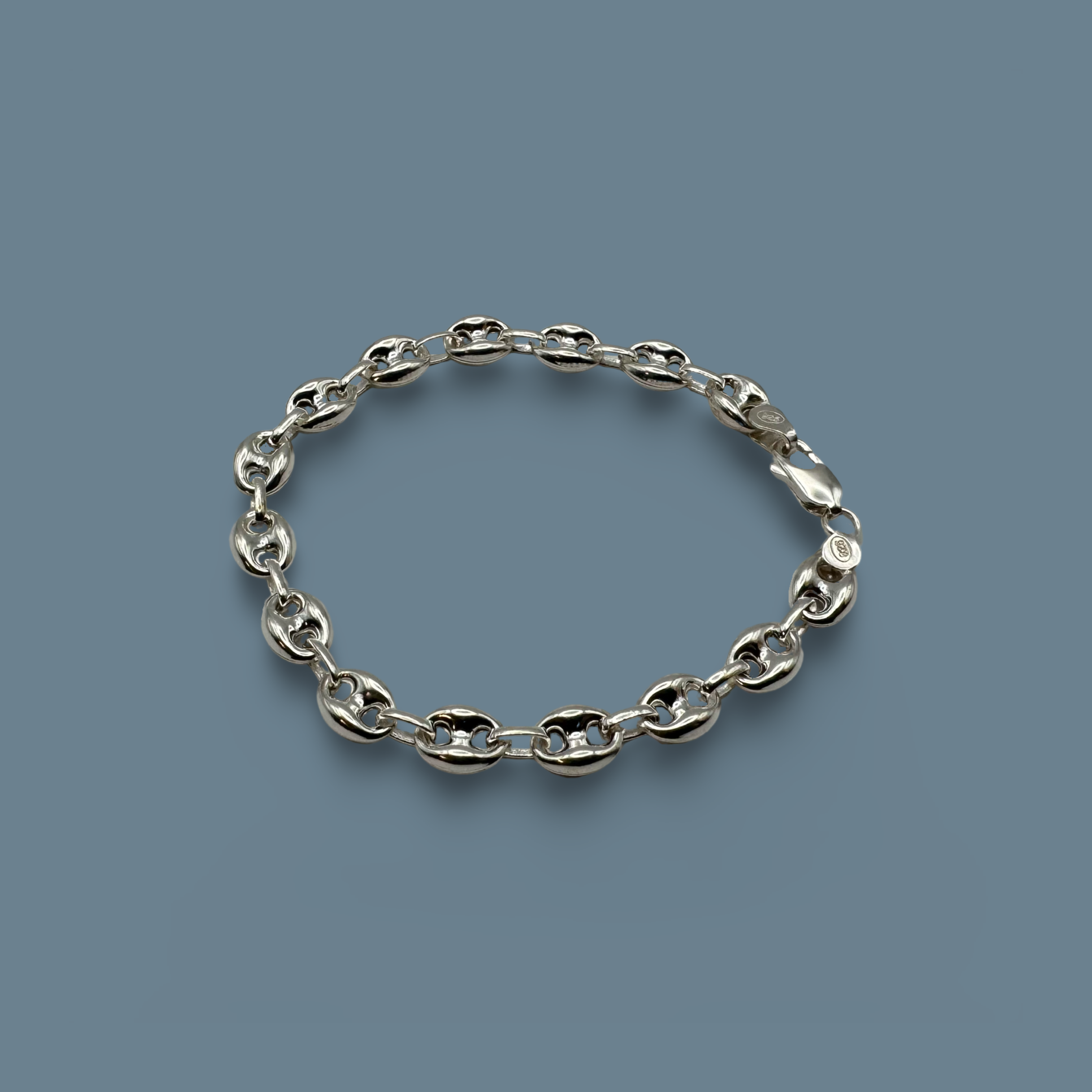 Marine / Coffee Bean Bracelet 925 Sterling Silver