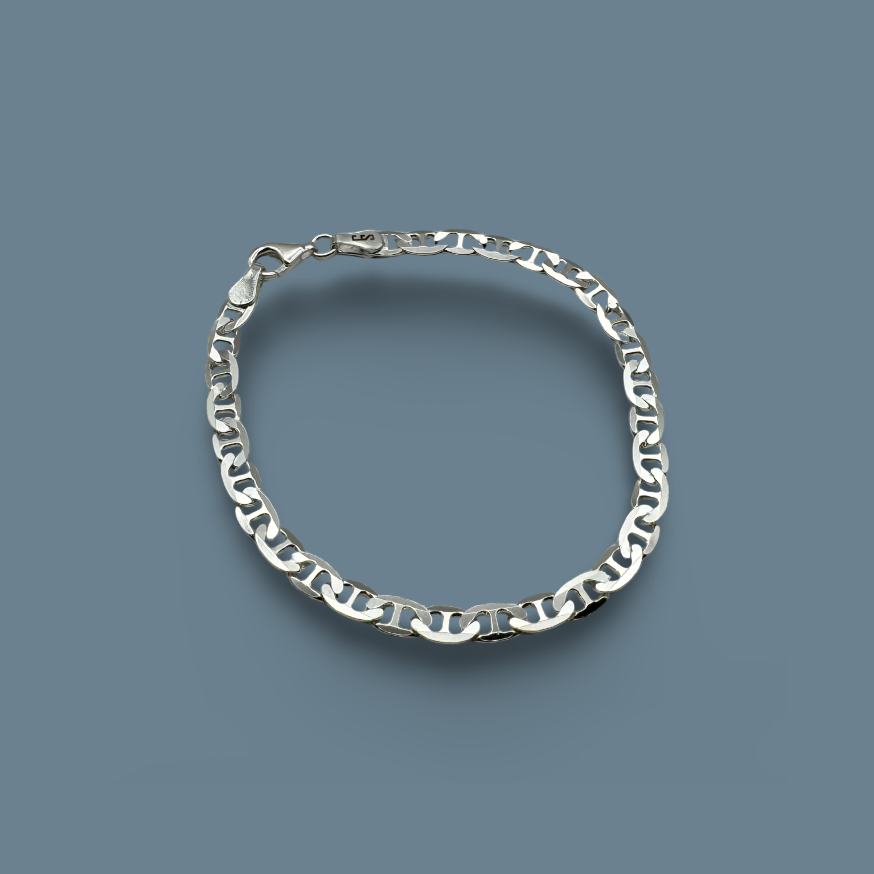 Flat Anchor Bracelet 925 Sterling Silver