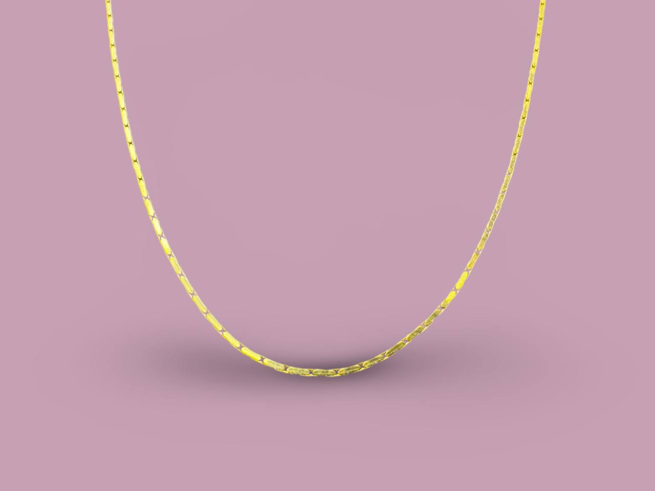 Round Force Chain Necklace 925 Gold