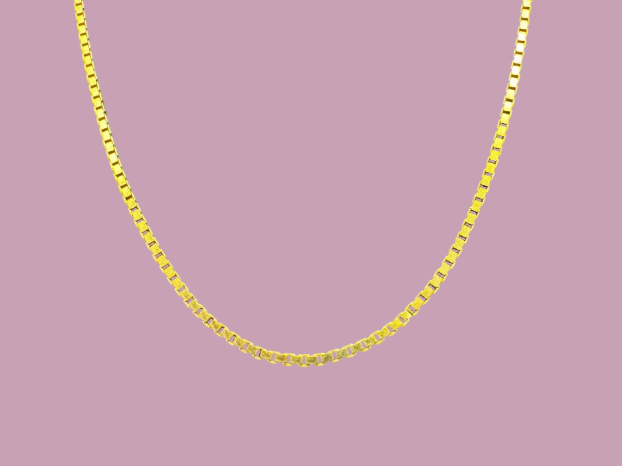 Box Chain Necklace 925 Gold