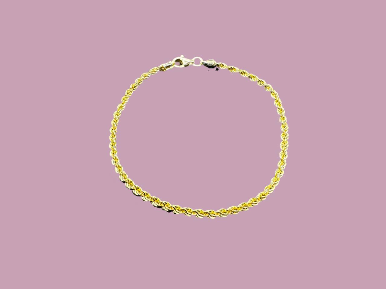 Rope Chain Bracelet 925 Gold